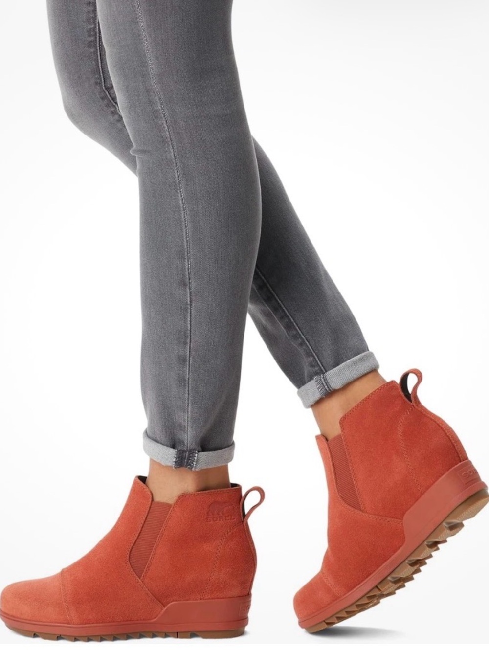 Sorel Women's Evie Pull-On Bootie -Waterproof Suede Leather - Wedge Ankle 10.5